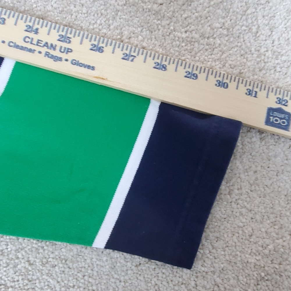 Ppolaflon Men's Striped Rugby Polo Shirt SZ  Large Long Sleeve Blue Green Preppy - Picture 7 of 13